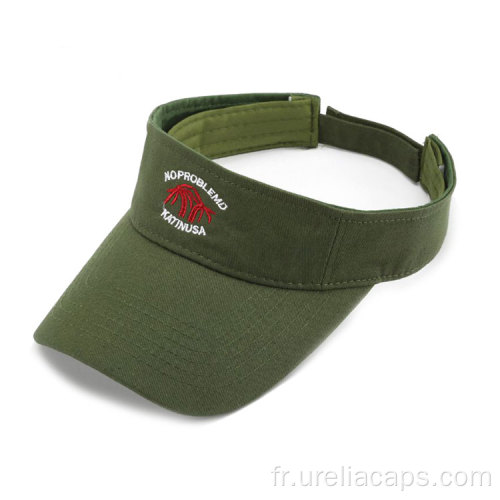 Visor solaire brodé en coton